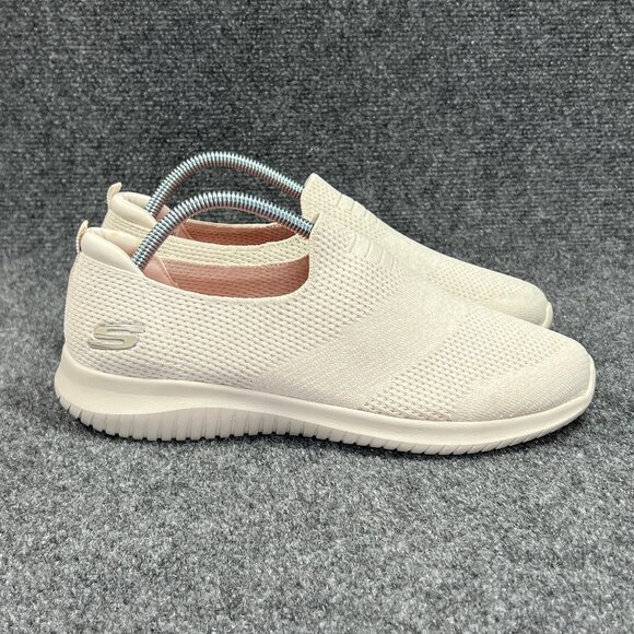 Skechers Ultra Flex-Harmonious Shoes Women's 9.5W Cream Athletic Slip On Walking - Picture 1 of 12